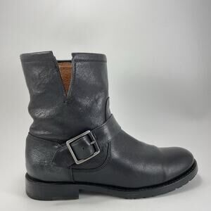 Frye Natalie Leather Biker Moto Buckle Engineer Ankle Short Boots Womens Size 7